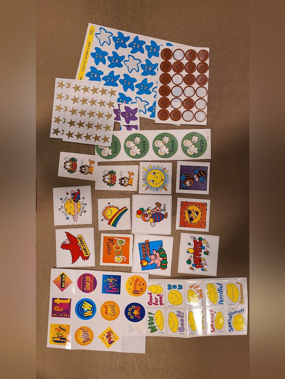 Vtg 1980s/1990s Sticker Lot – Trend Scratch & Sniff, Garfield, Stars 💛